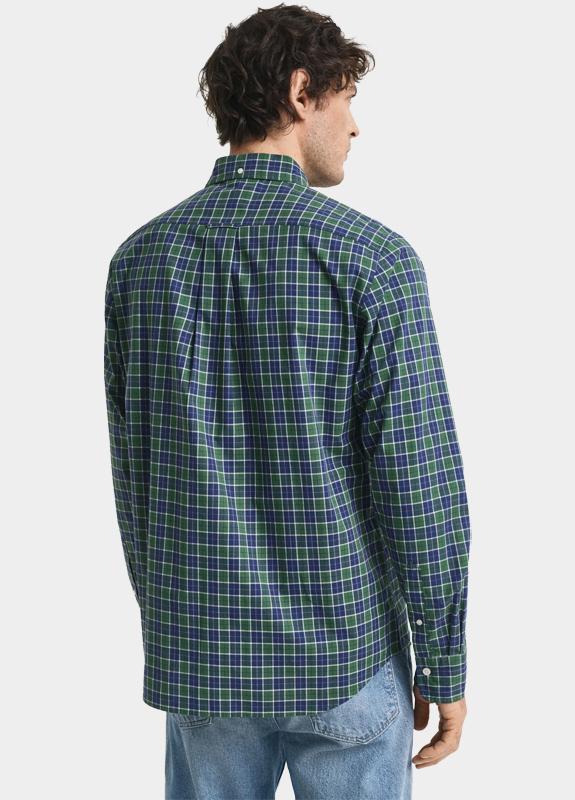 Gant Casual hemd lange mouw Groen Reg Classic Poplin Check 3250213/338