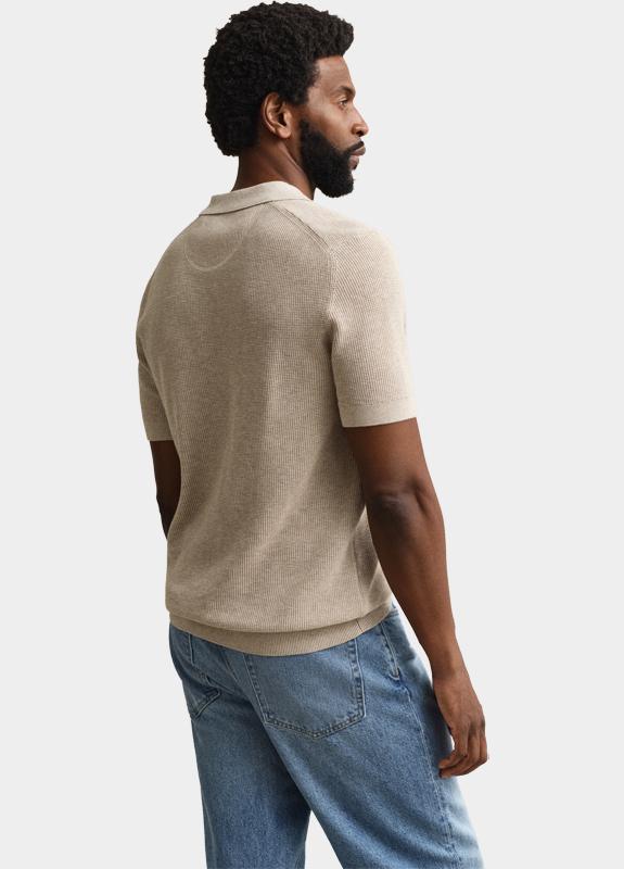 Gant Polo heren Beige Katoenen polotrui met textuur 8030294/198