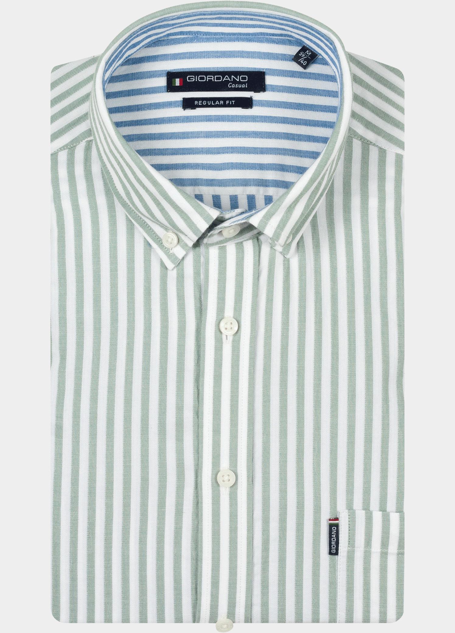 Giordano overhemd korte mouw heren Groen Alfa Short Sleeve Button Down 616130/72