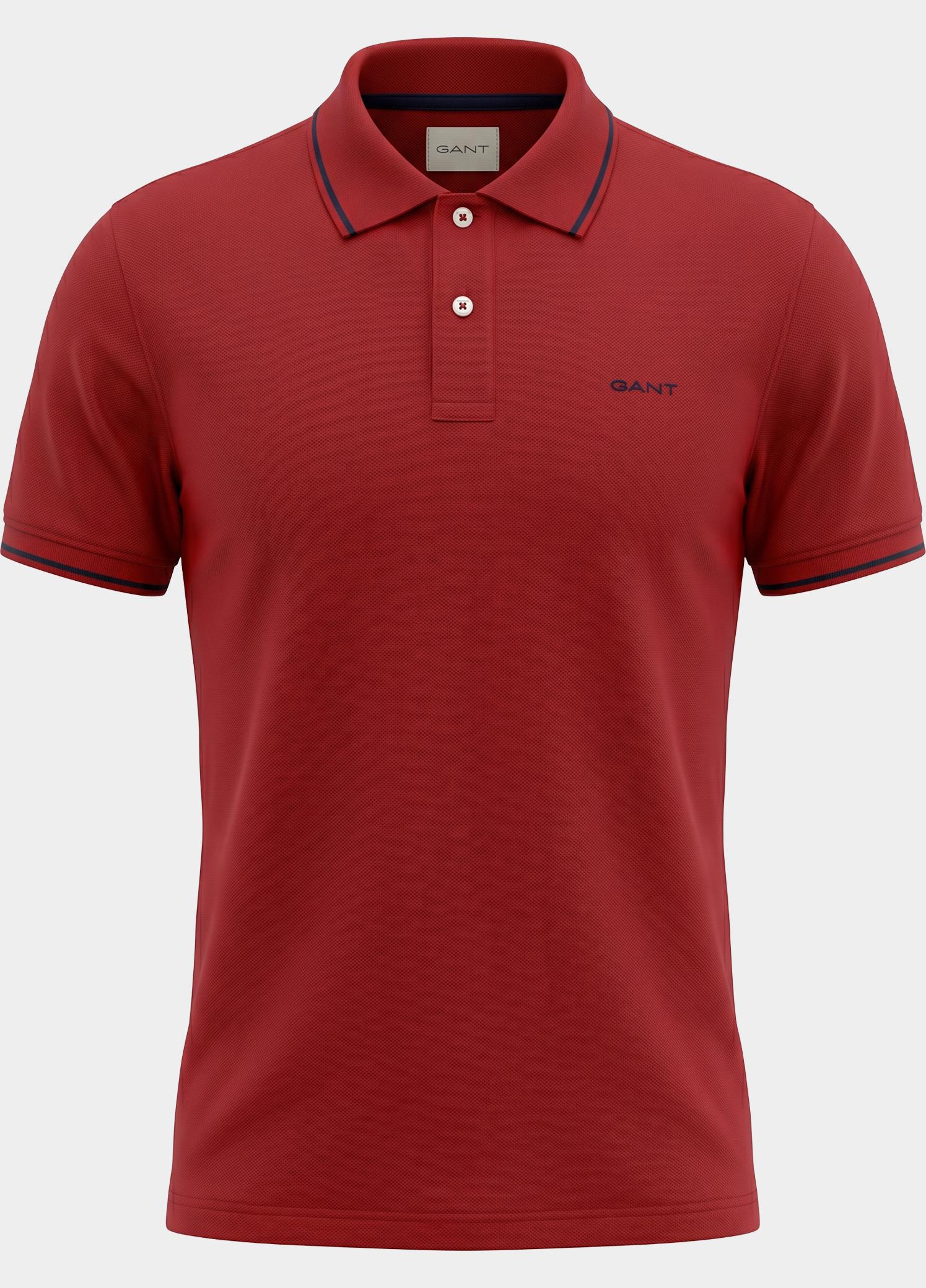 Gant Polo heren Rood Tipped Piqué Polo Shirt 2062034/630