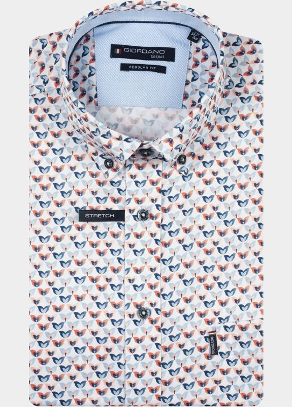 Giordano overhemd korte mouw heren Rood League Short Sleeve Button Do 616036/30