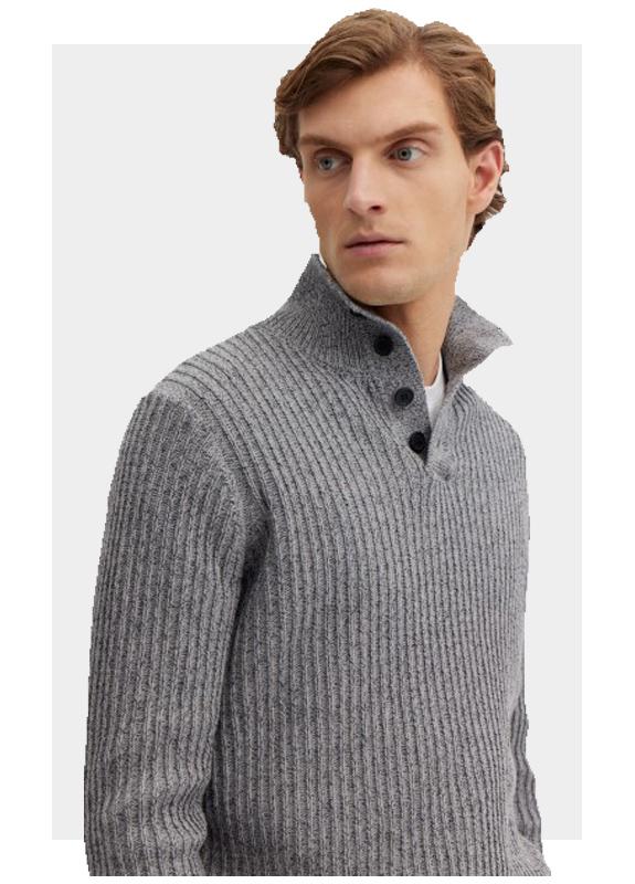 Basefield Pullover Grijs Troyer Pullover 219018510/848