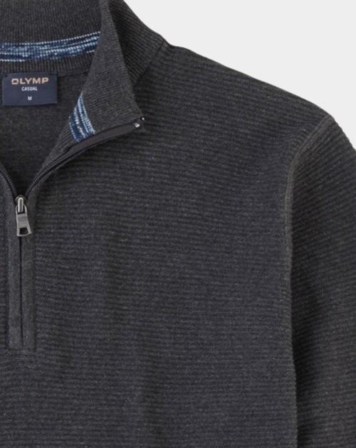 Olymp Half Zip Grijs Troyer Strick 530465/67
