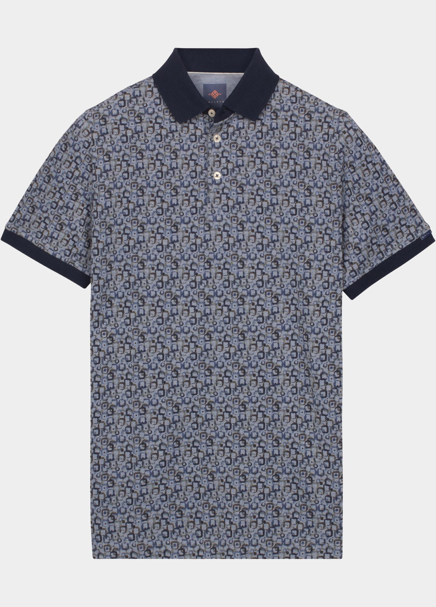Baileys Polo heren Blauw Poloshirt  2-tone Pique, prin 615228/650