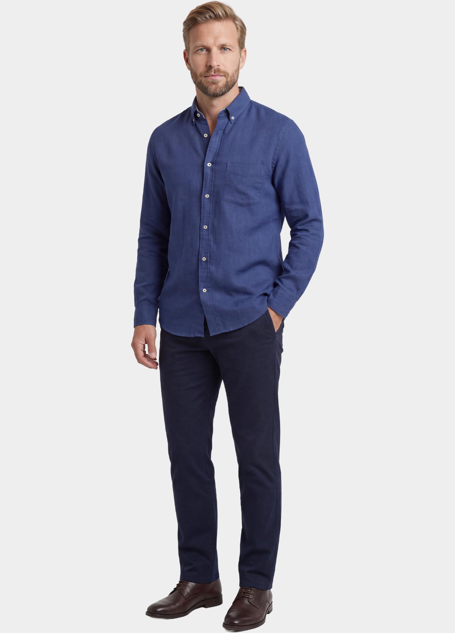 Giordano Overhemd heren Blauw Ivy Long Sleeve Button Down S 617009/62