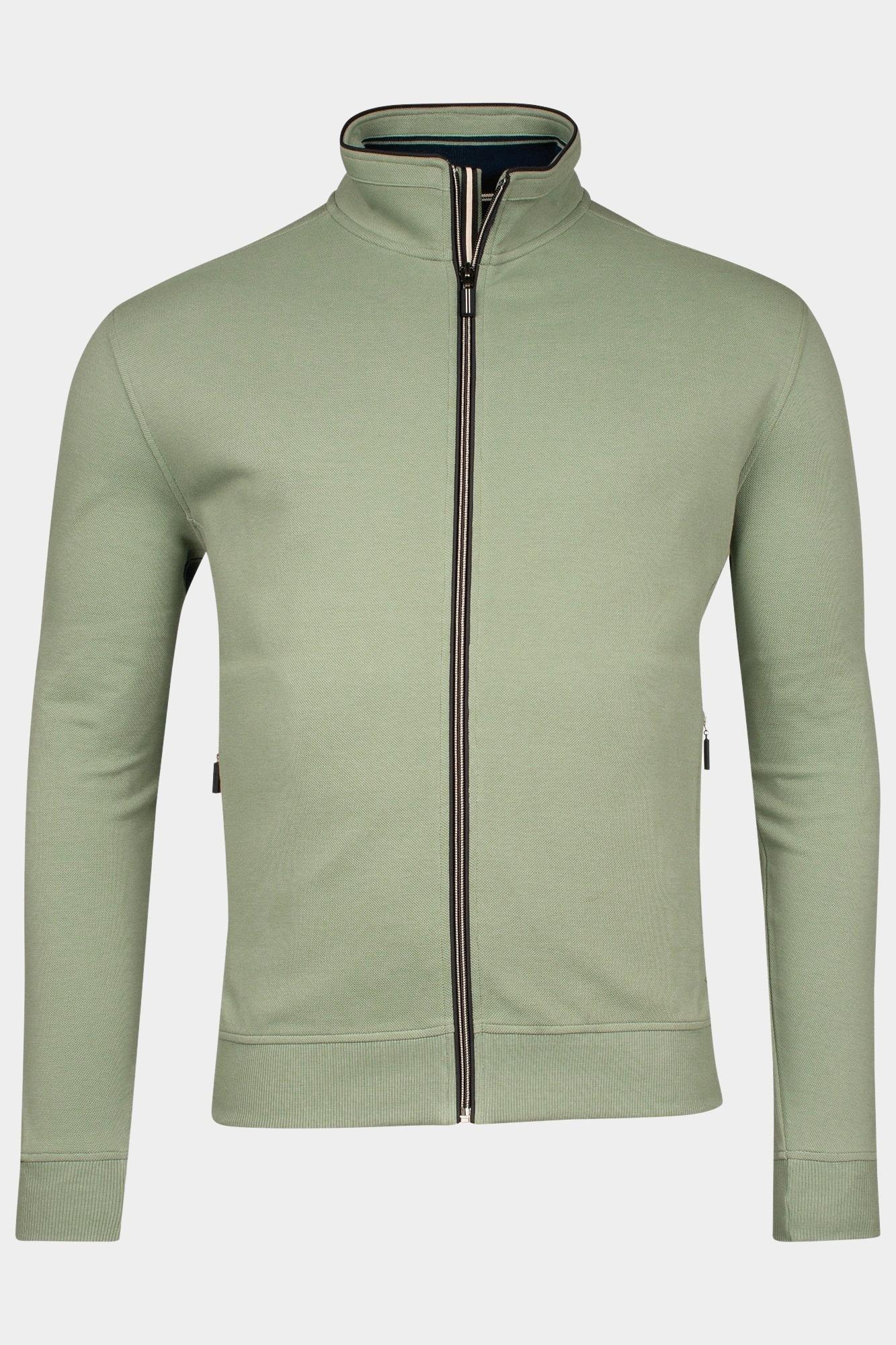 Baileys Vest Groen Sweat Cardigan Zip  Fine Piqu 512292/72
