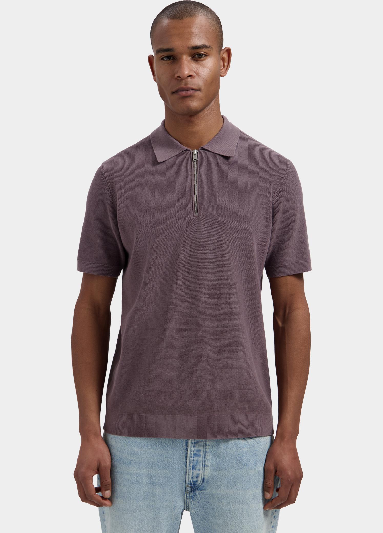 Dstrezzed Polo heren Paars Silas Zip Polo 421158/463