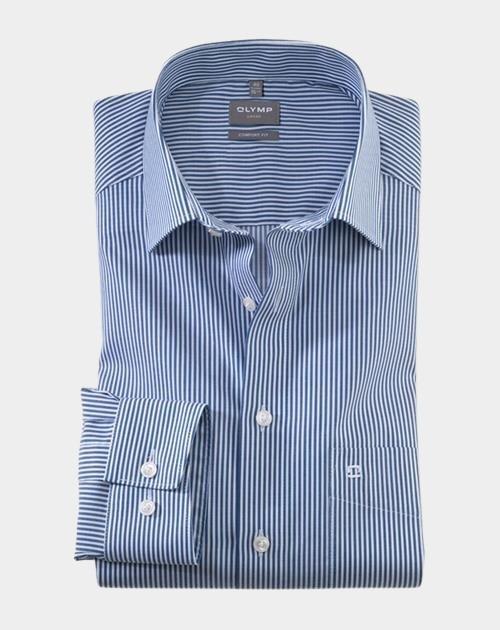 Olymp Business hemd lange mouw Blauw 0726/64 Hemden 072664/18