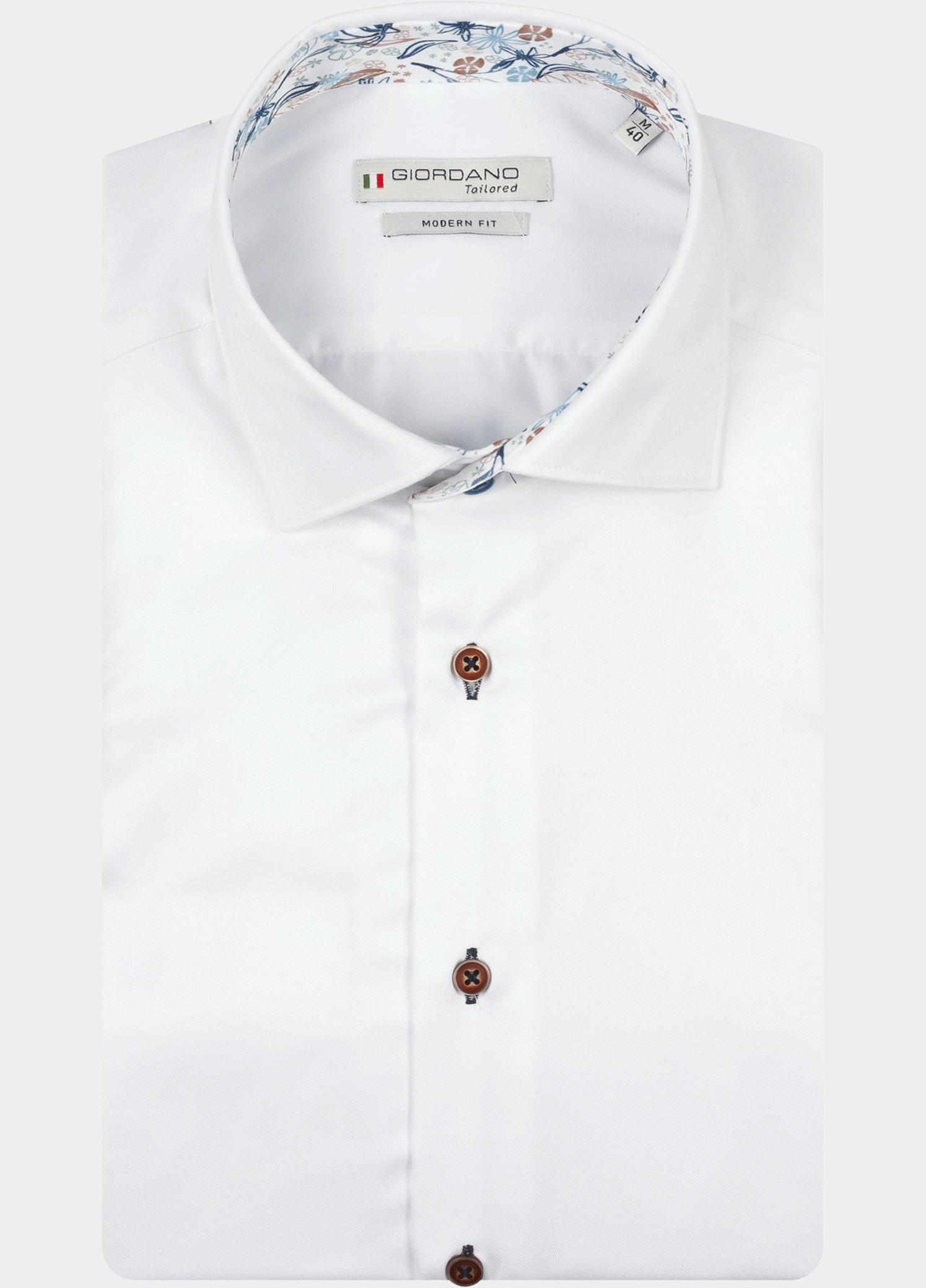 Giordano Overhemd heren Wit Locarno Long Sleeve Semi Cuta 617864/10