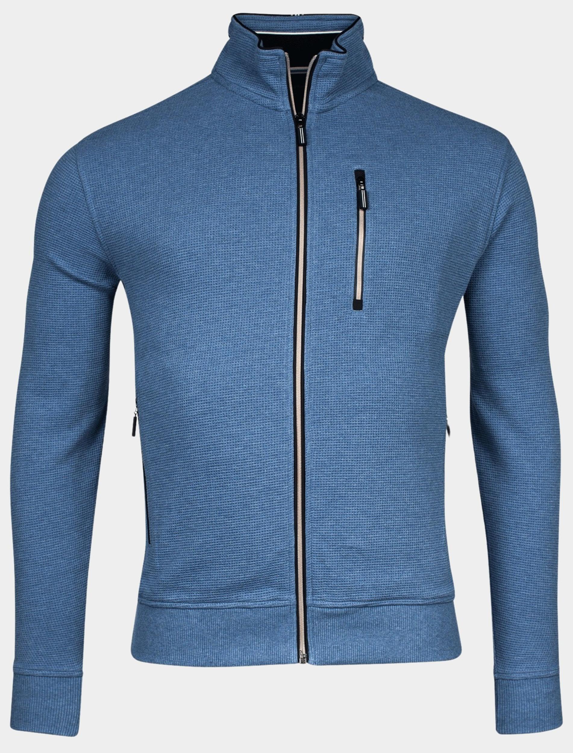 Baileys Vest Blauw Sweat Cardigan Zip all over wa 412242/635