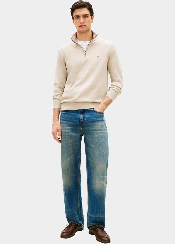 Tommy Hilfiger Half Zip Bruin ESSENTIAL COTTON ZIP MOCK MW0MW37331/RE5