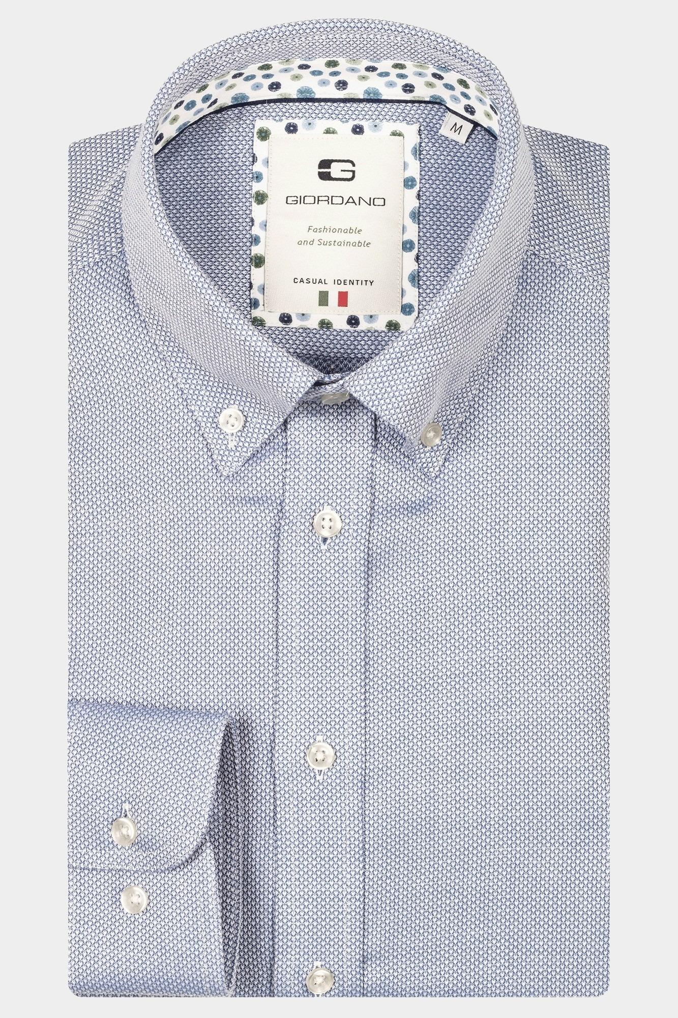 Giordano Casual hemd lange mouw Blauw Loretto long sleeve button do 517881/64