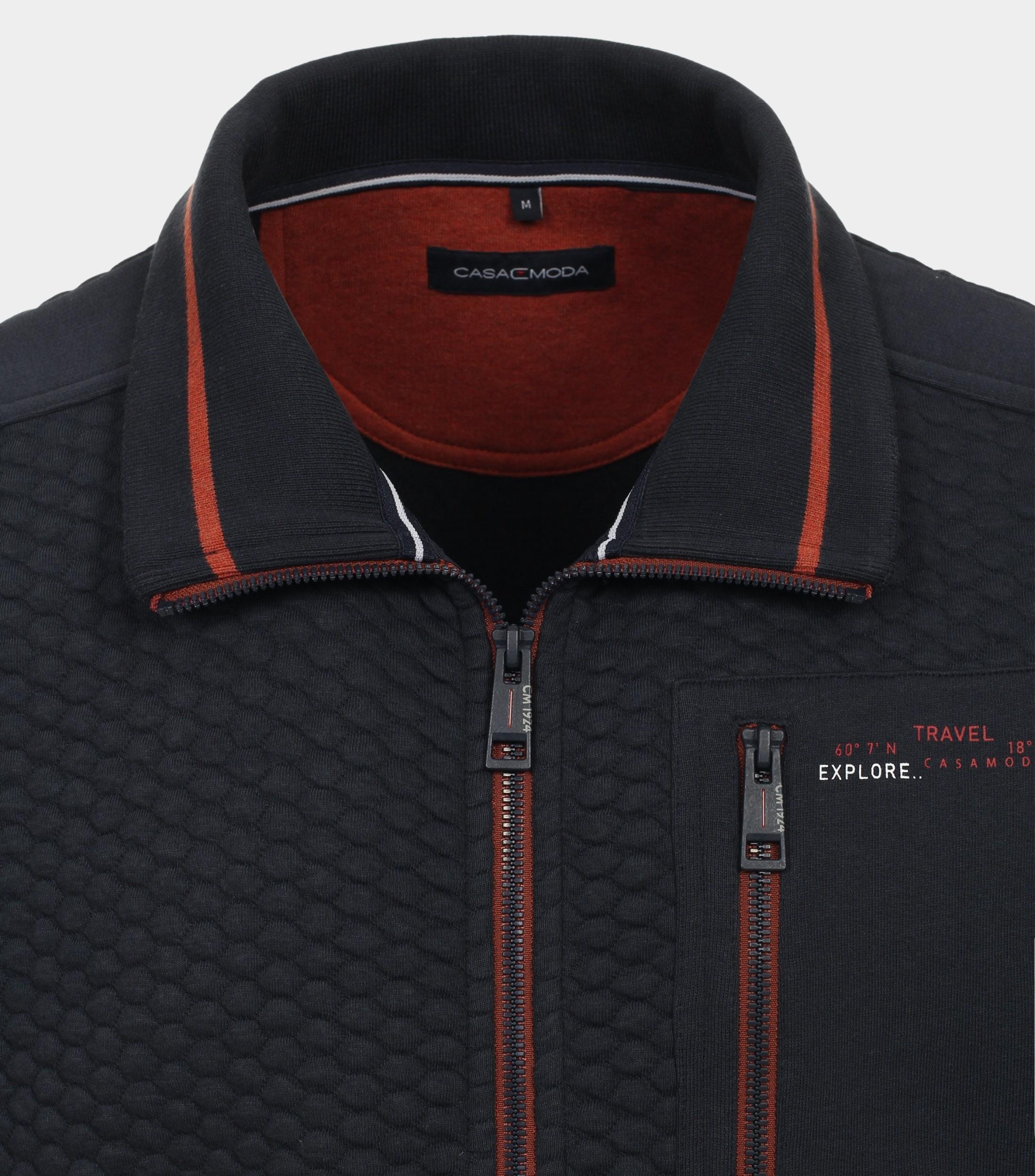 Casamoda Vest Blauw Sweatjacke 434104900/105