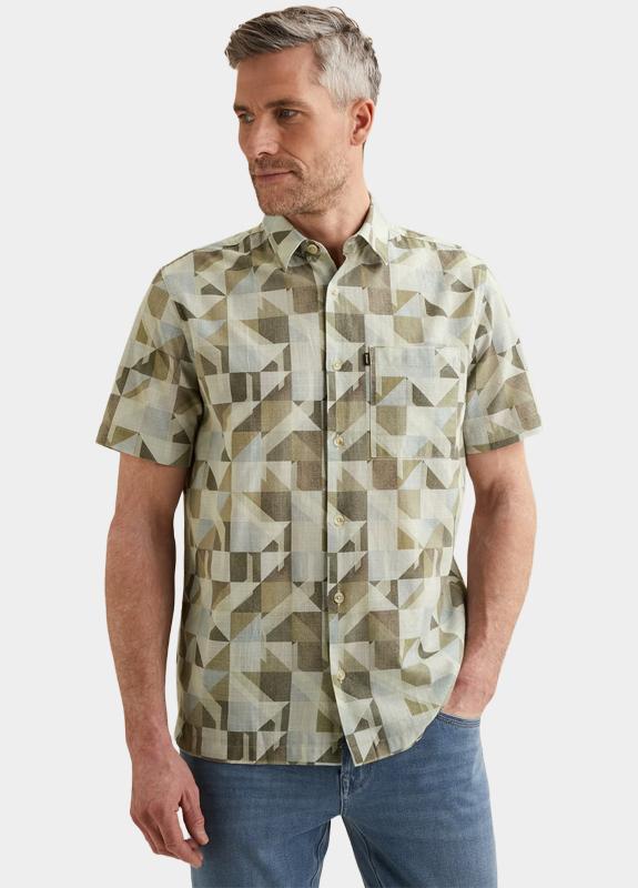 Vanguard Casual hemd korte mouw Wit Short Sleeve Shirt Geo Spring VSIS2603233/7004