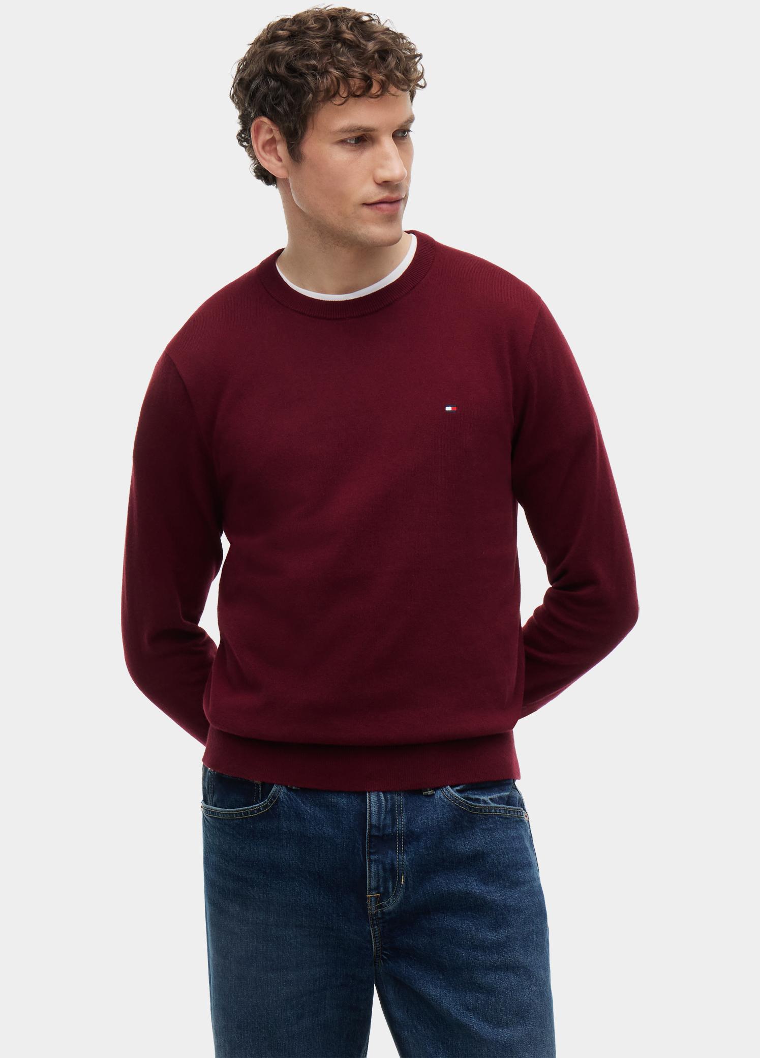 Tommy Hilfiger Pullover heren Paars PIMA ORG CTN CASHMERE CREW NE MW0MW28046/VLP