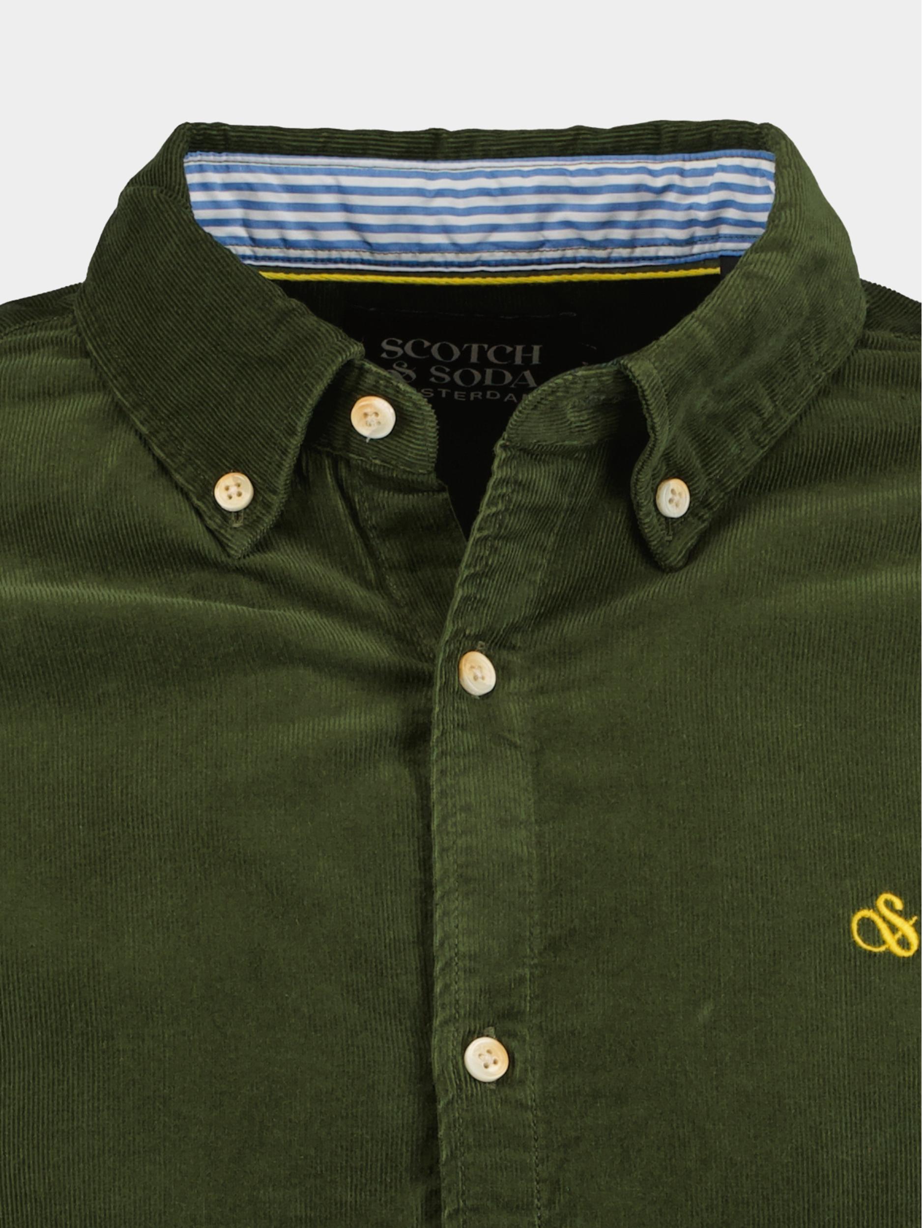 Scotch & Soda Casual hemd lange mouw Groen Fine corduroy shirt - slim fit 173080/4876