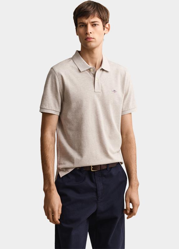 Gant Polo heren Beige Regular Fit Shield piqué polo 2210/198