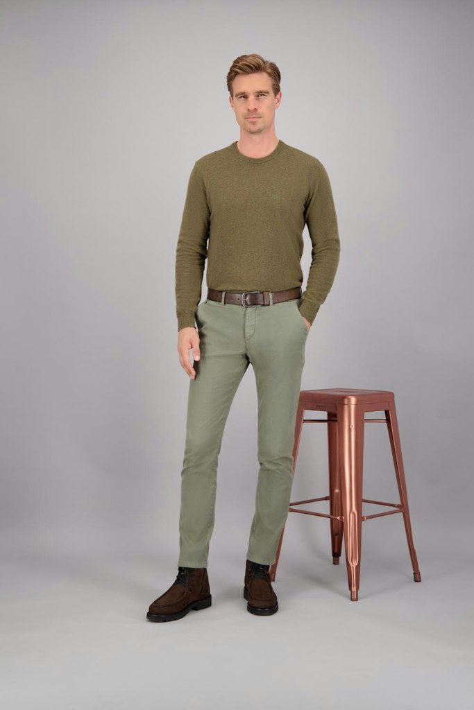 Gardeur Katoenen Broek Groen Hose Flatfront Slim Fit SAVAGE-2 60361/1074
