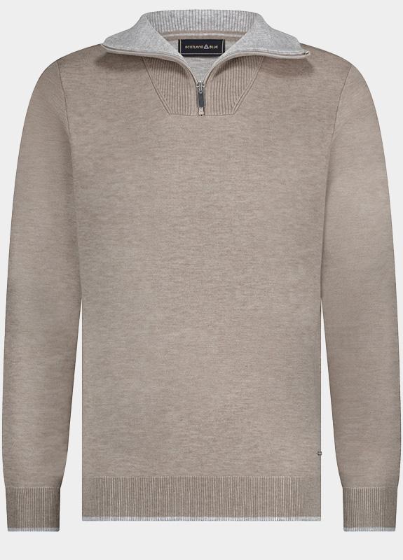 Scotland Blue Pullover Beige Age Halfzip Pullover SPE25305AG31SB/820 sand