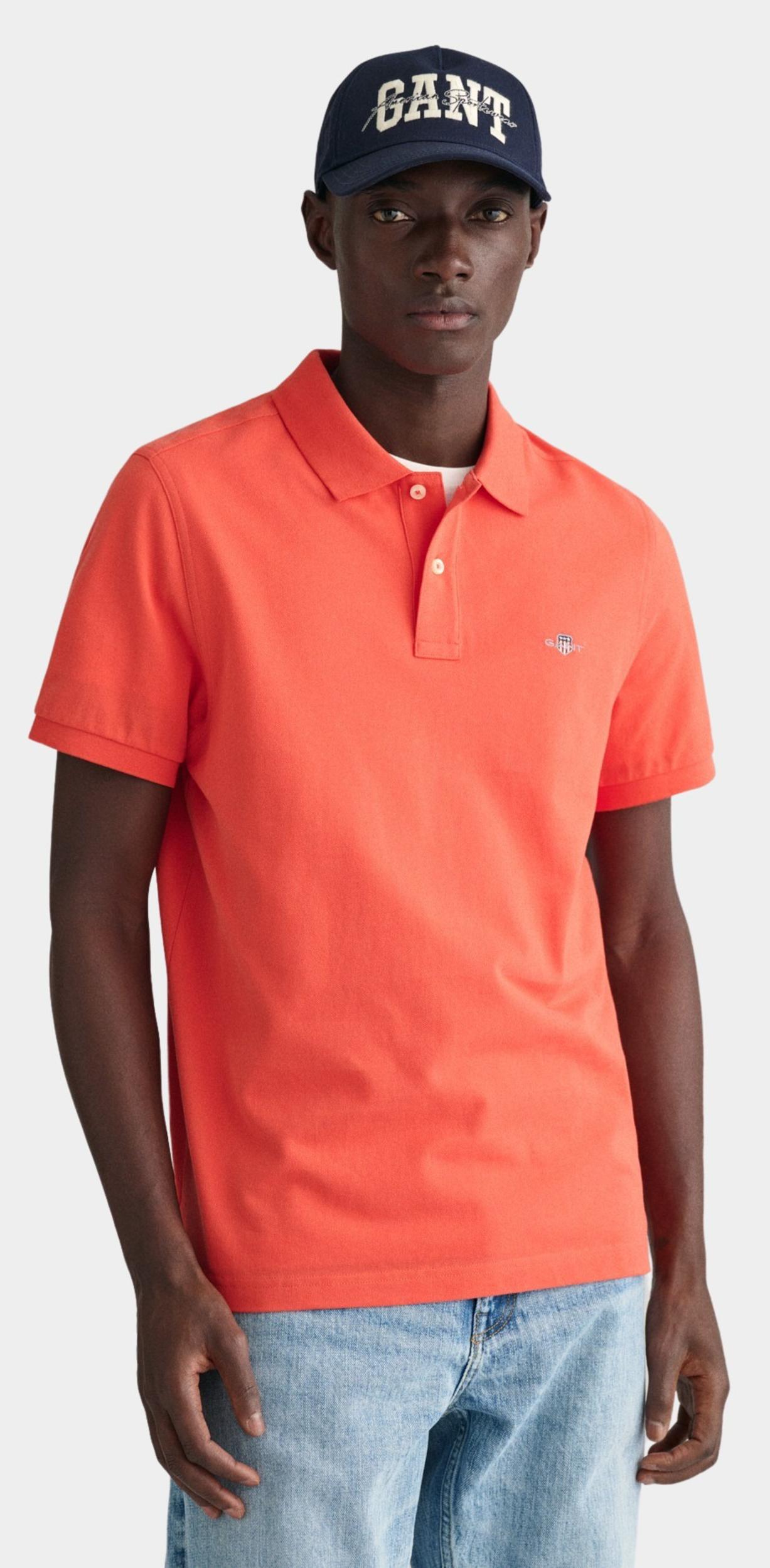 Gant Polo korte mouw Oranje Shield SS Pique Polo 2210/828