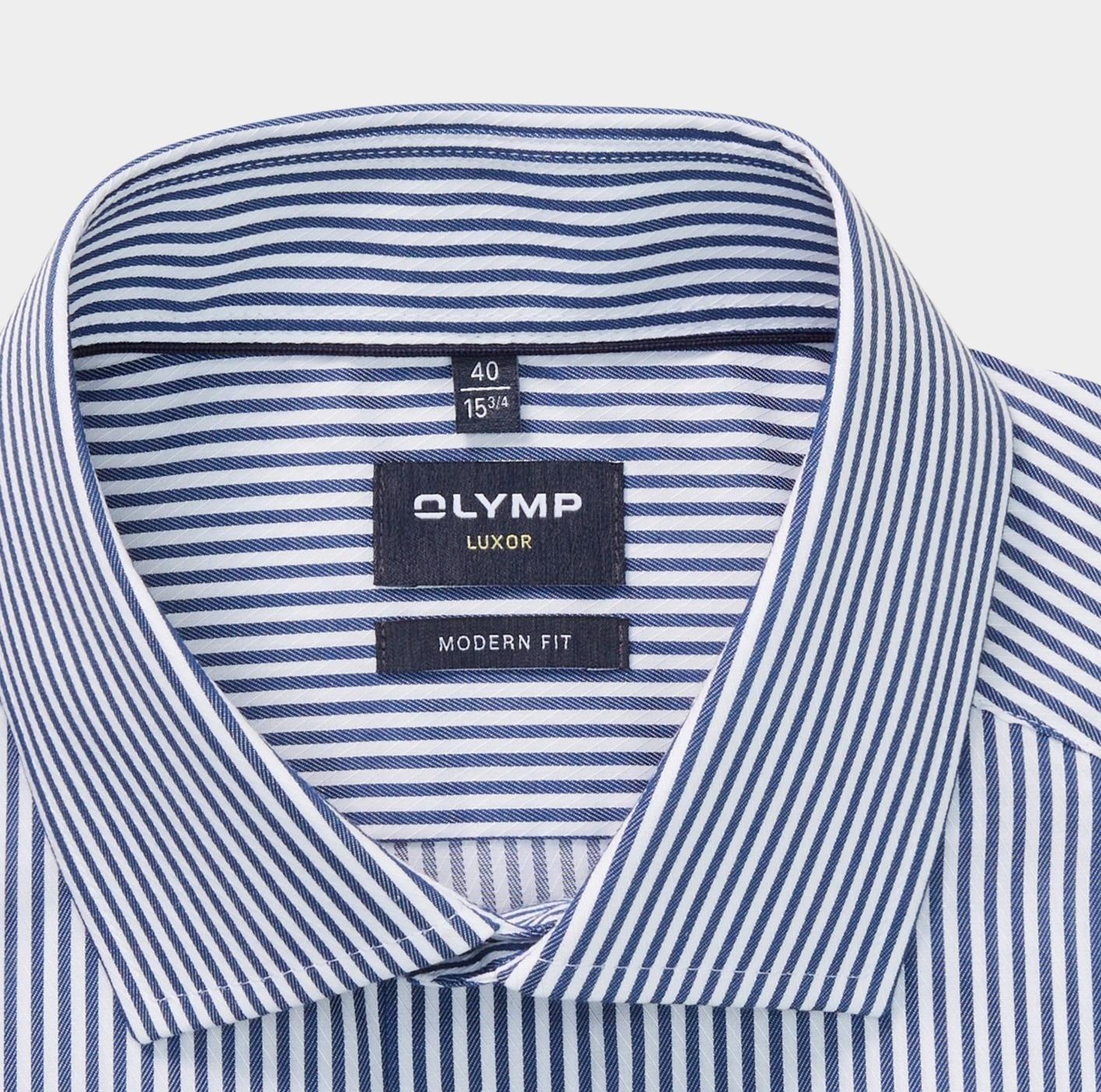 Olymp Business hemd lange mouw Blauw Luxor 135874/18