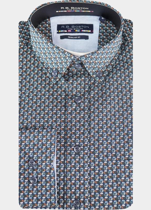 R.B. Boston Casual hemd lange mouw Groen Franklin LS Button Down 527670/706