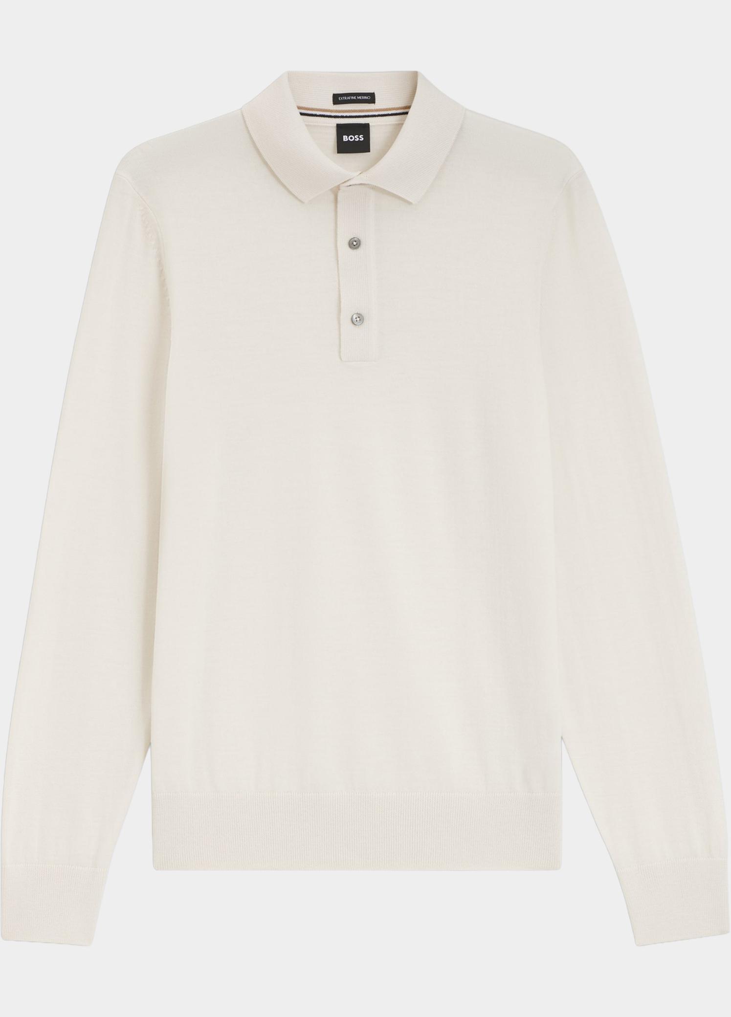 BOSS Black Polo lange mouw Wit H-Lancione 10280691 01 50565503/118
