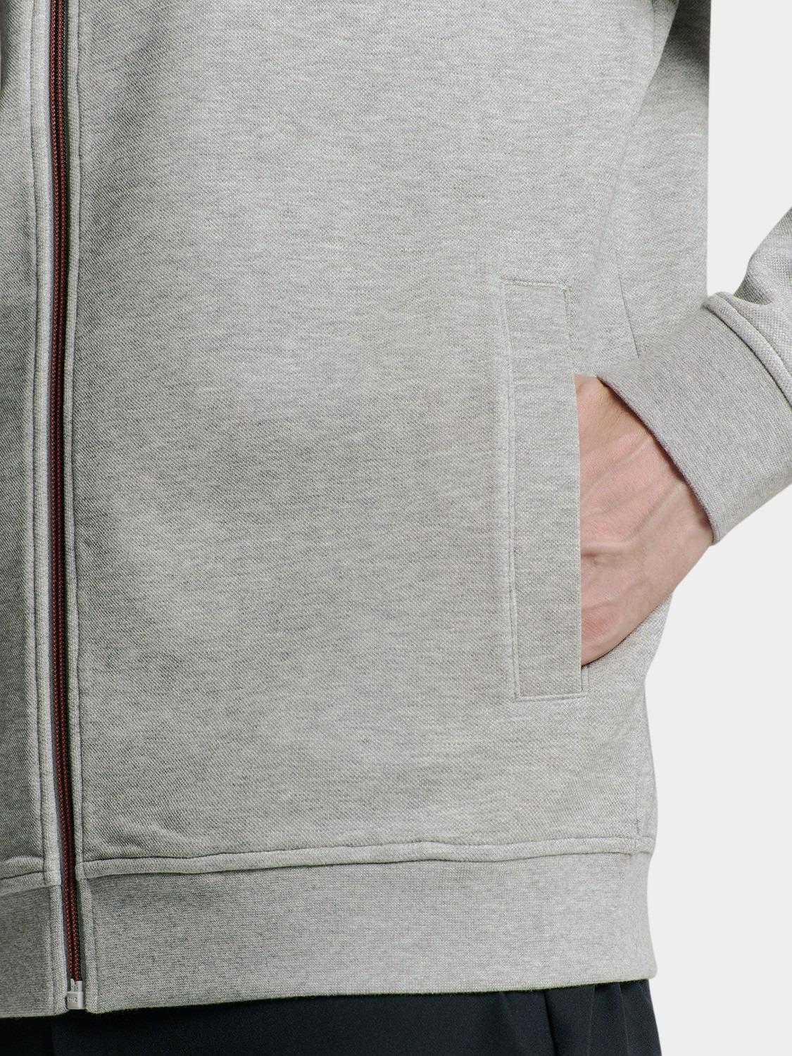 No Excess Vest Grijs Sweater Full Zipper Pique Bom N1006/102