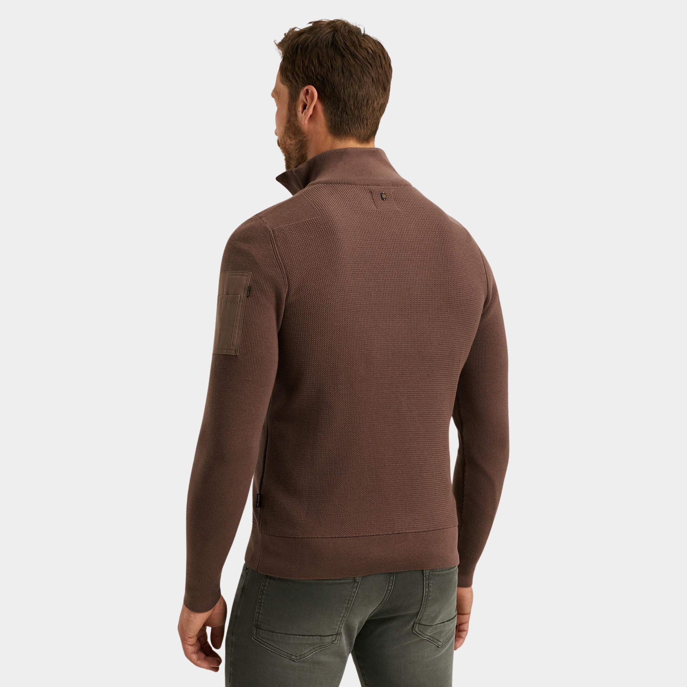 PME Legend Half Zip Bruin Half zip collar cotton knit PKW2509322/8203