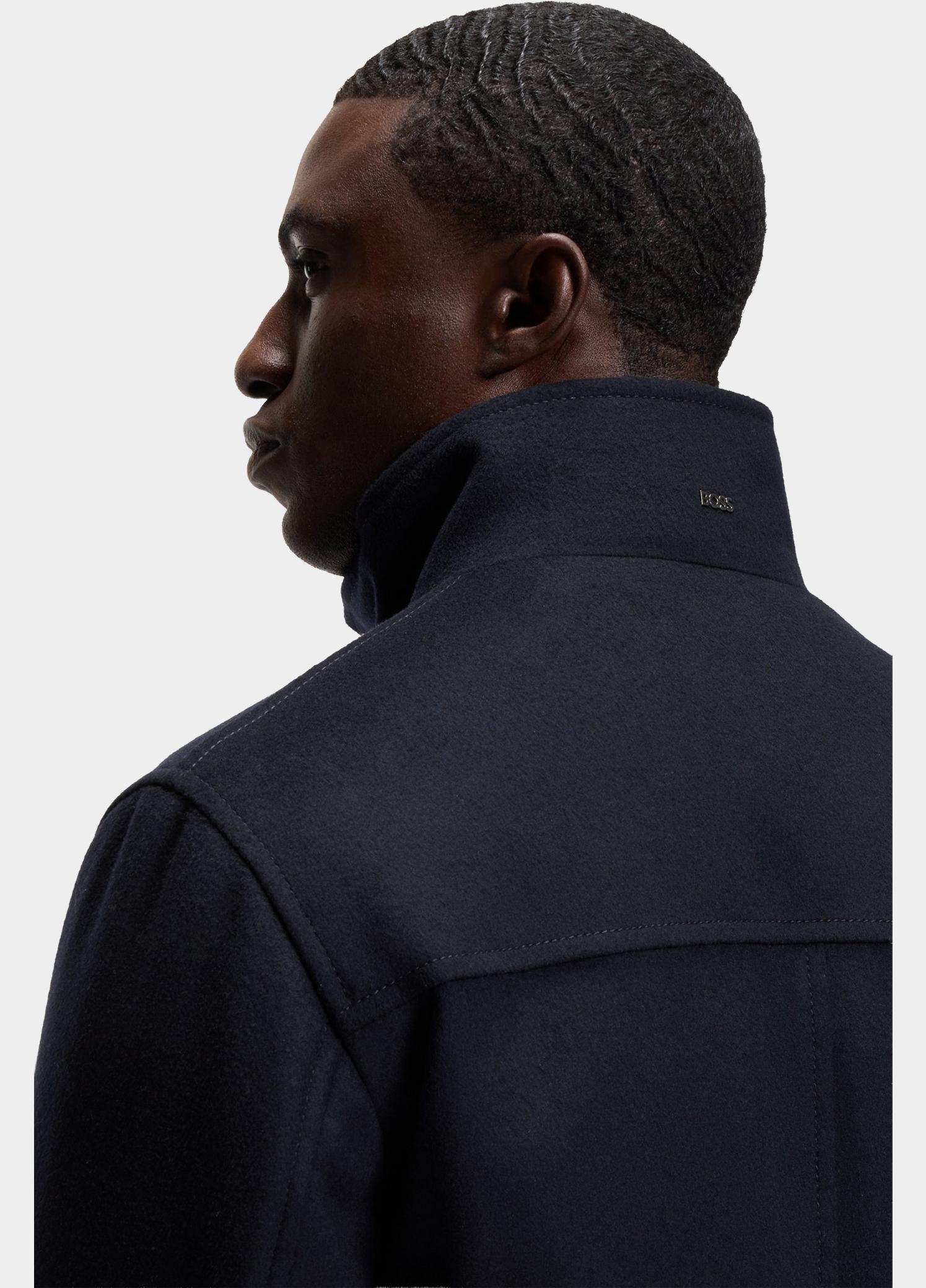 BOSS Black Wollen Jas Blauw H-Coxtan-Bib-264 10273687 01 50571529/404