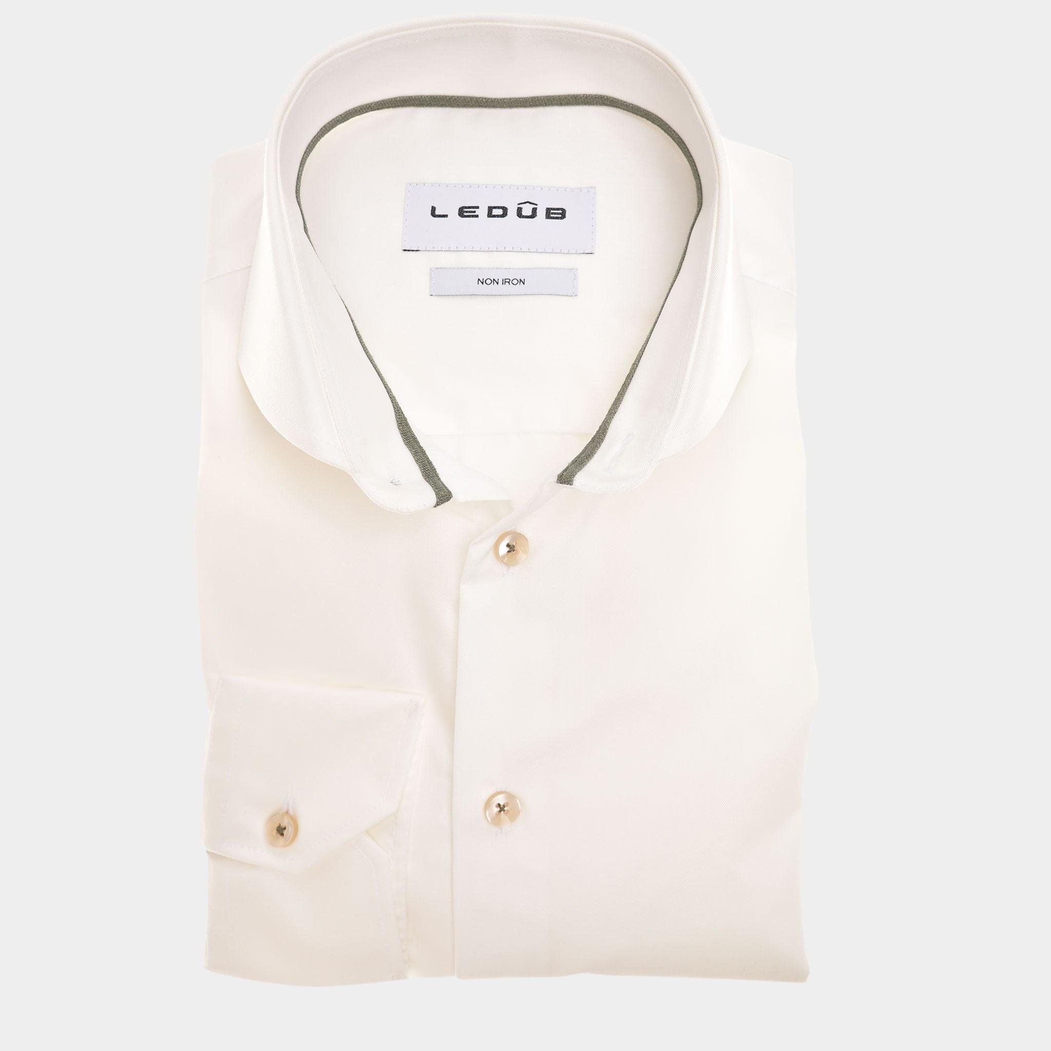 Ledub Business hemd lange mouw Beige  0142941/920-550-000