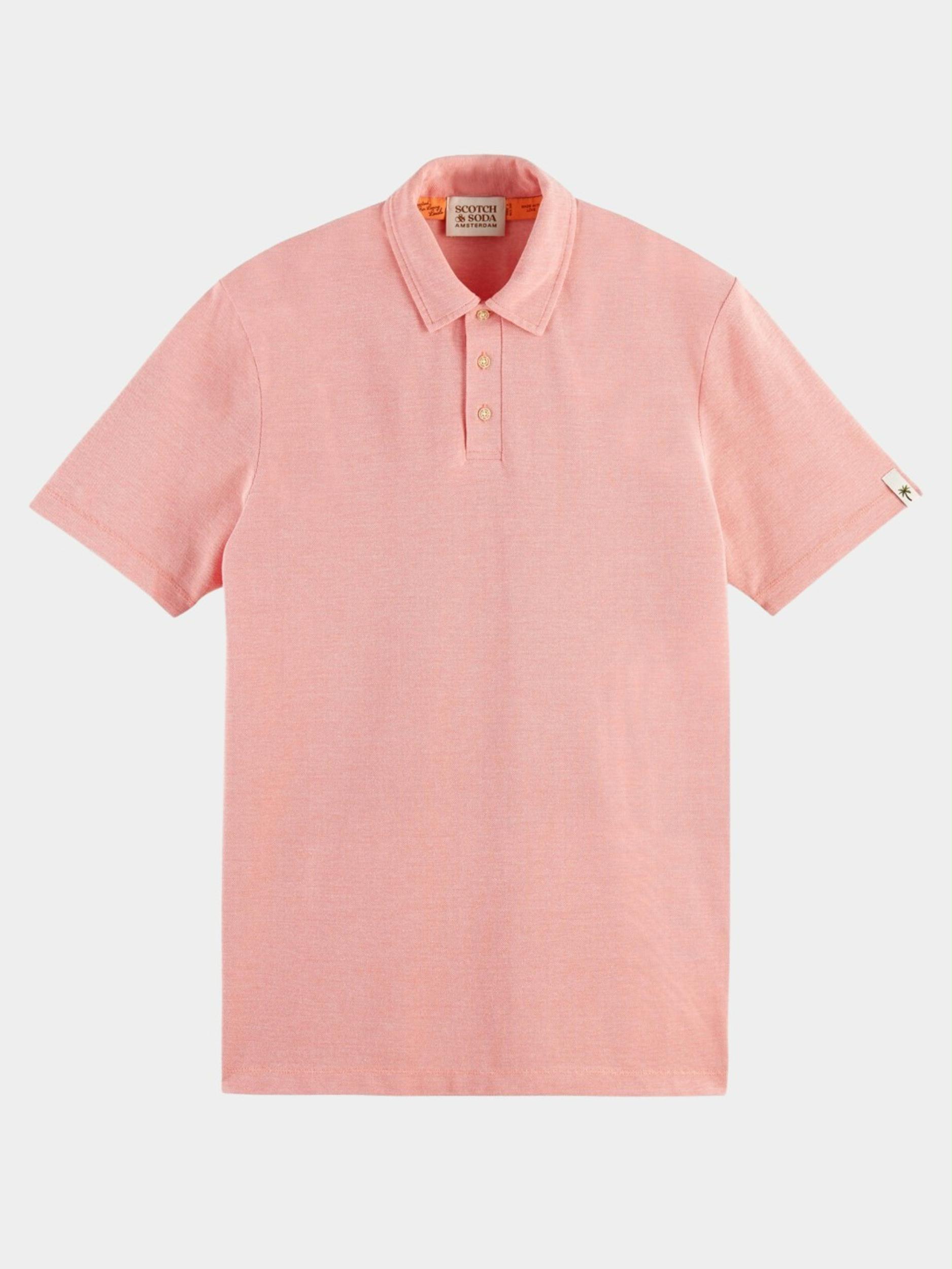 Scotch Soda Polo korte mouw Rood Cotton two tone pique polo 166078 4812