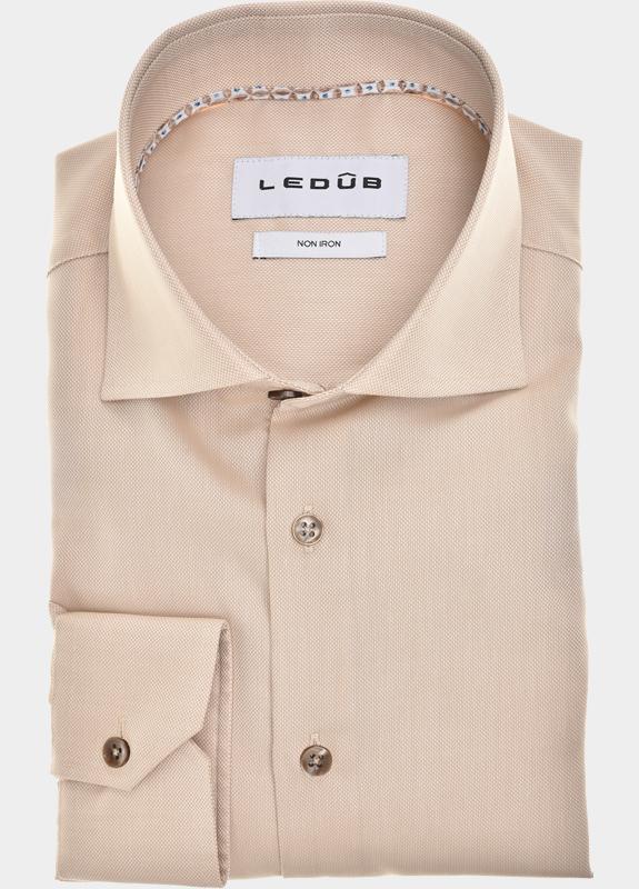 Ledub Business hemd lange mouw Bruin  0143350/630-630-000