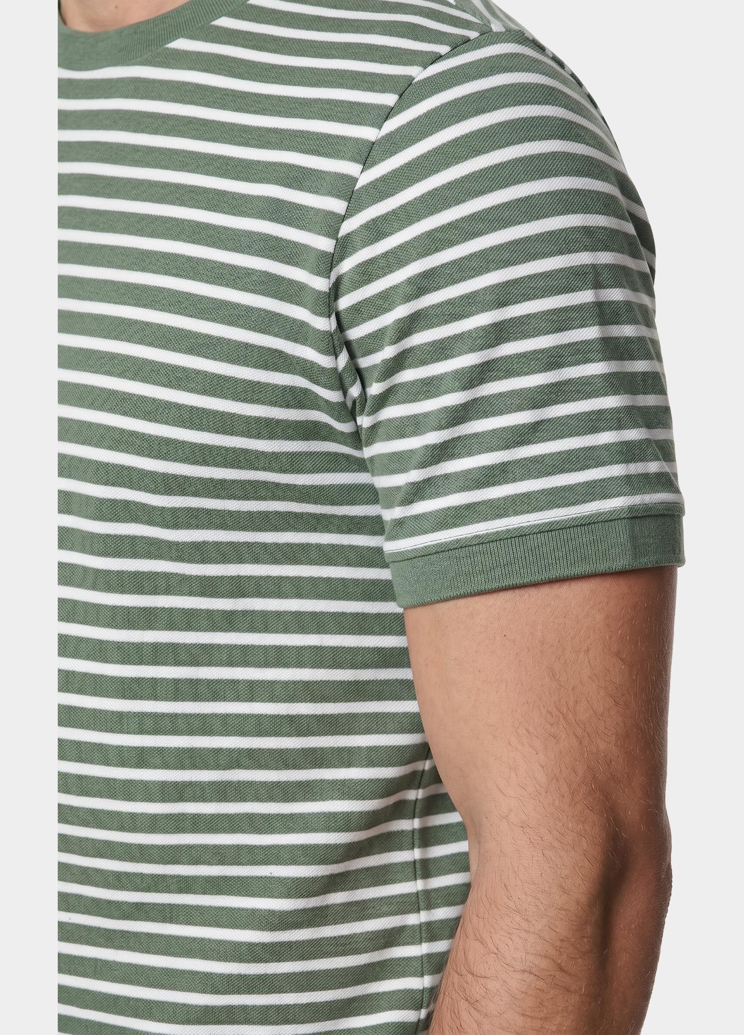 Scotland Blue T-shirt korte mouw Groen Isaac Stripe T-shirt Pique 25108IS18/361 sea green
