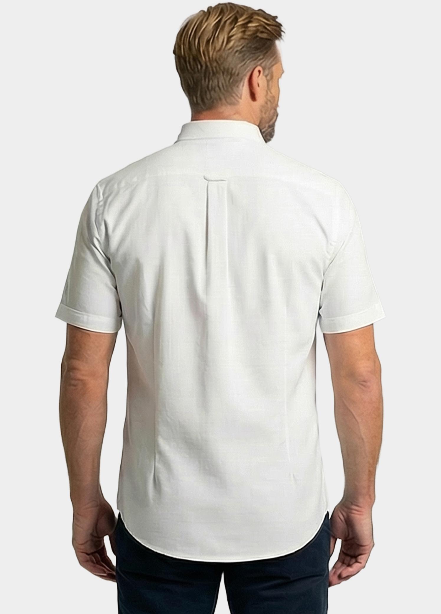Giordano overhemd korte mouw heren Wit Alfa Short Sleeve Button Down 616078/10