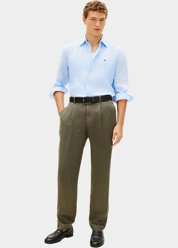 Tommy Hilfiger Casual hemd lange mouw Blauw LINEN BENGAL STRIPE RF SHIRT MW0MW42400/0A5