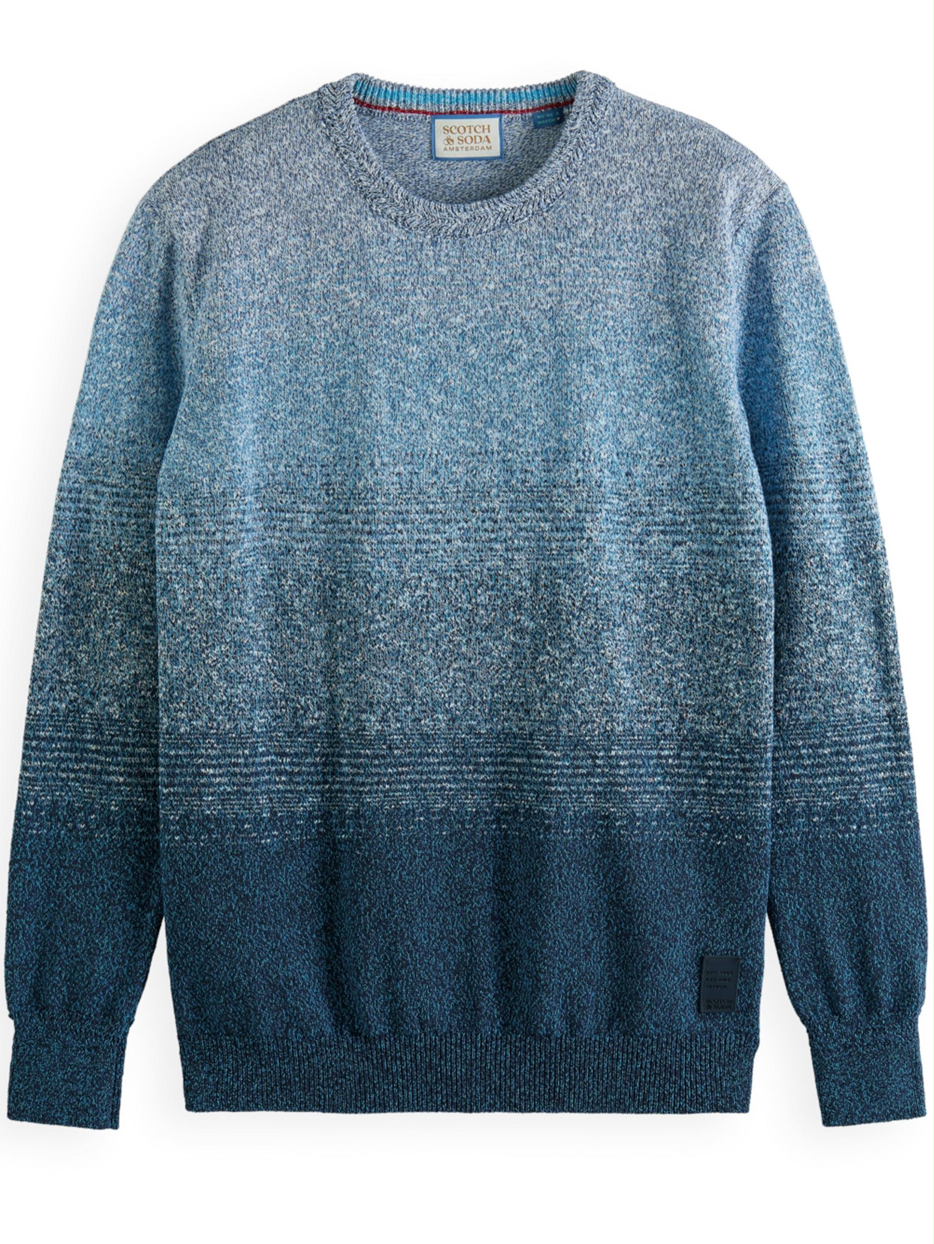 Scotch Soda Pullover Blauw Gradient crewneck pullover 170013 0217