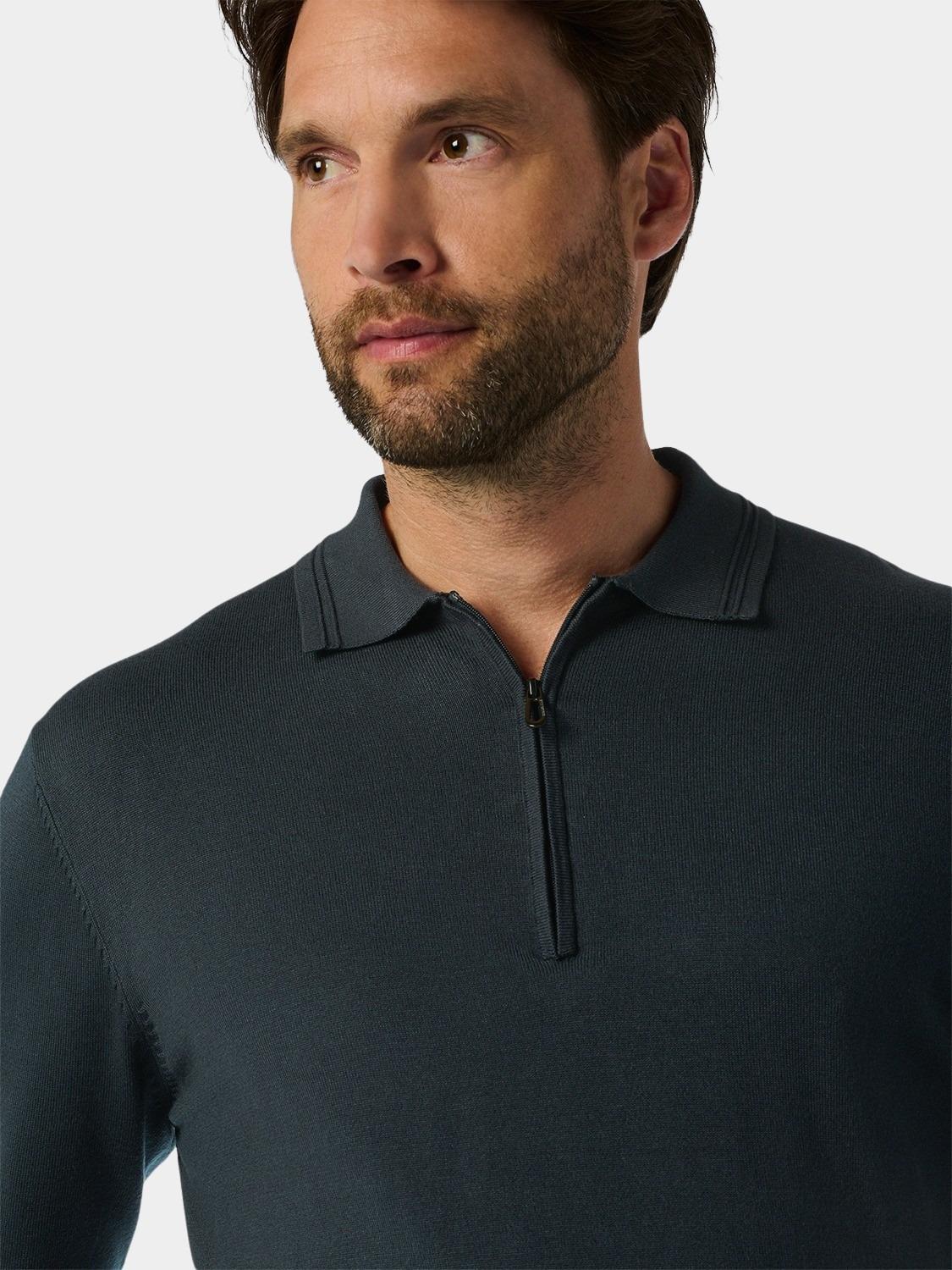 No Excess Pullover Blauw Pullover Polo Half Zip 25210846/078