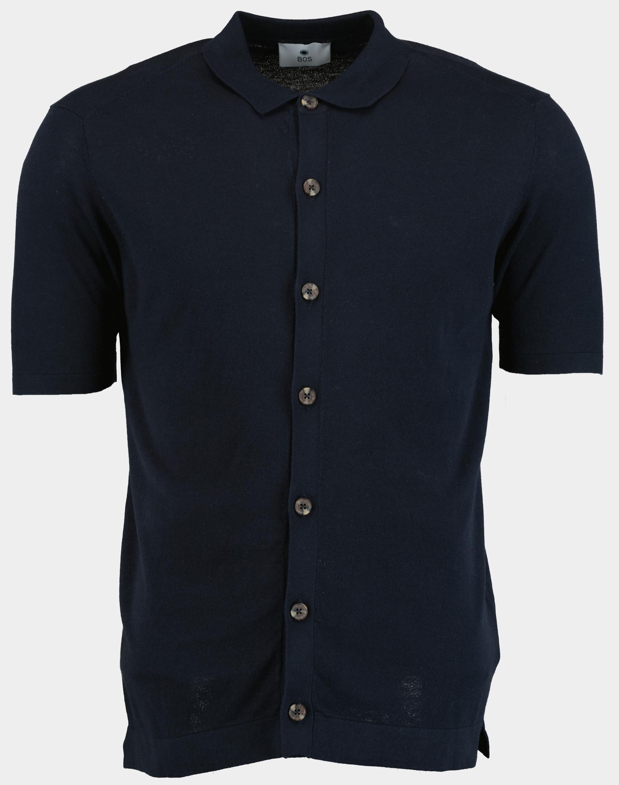 Bos Polo korte mouw Blauw Doorgeknoopte polo 2080125/220 Navy