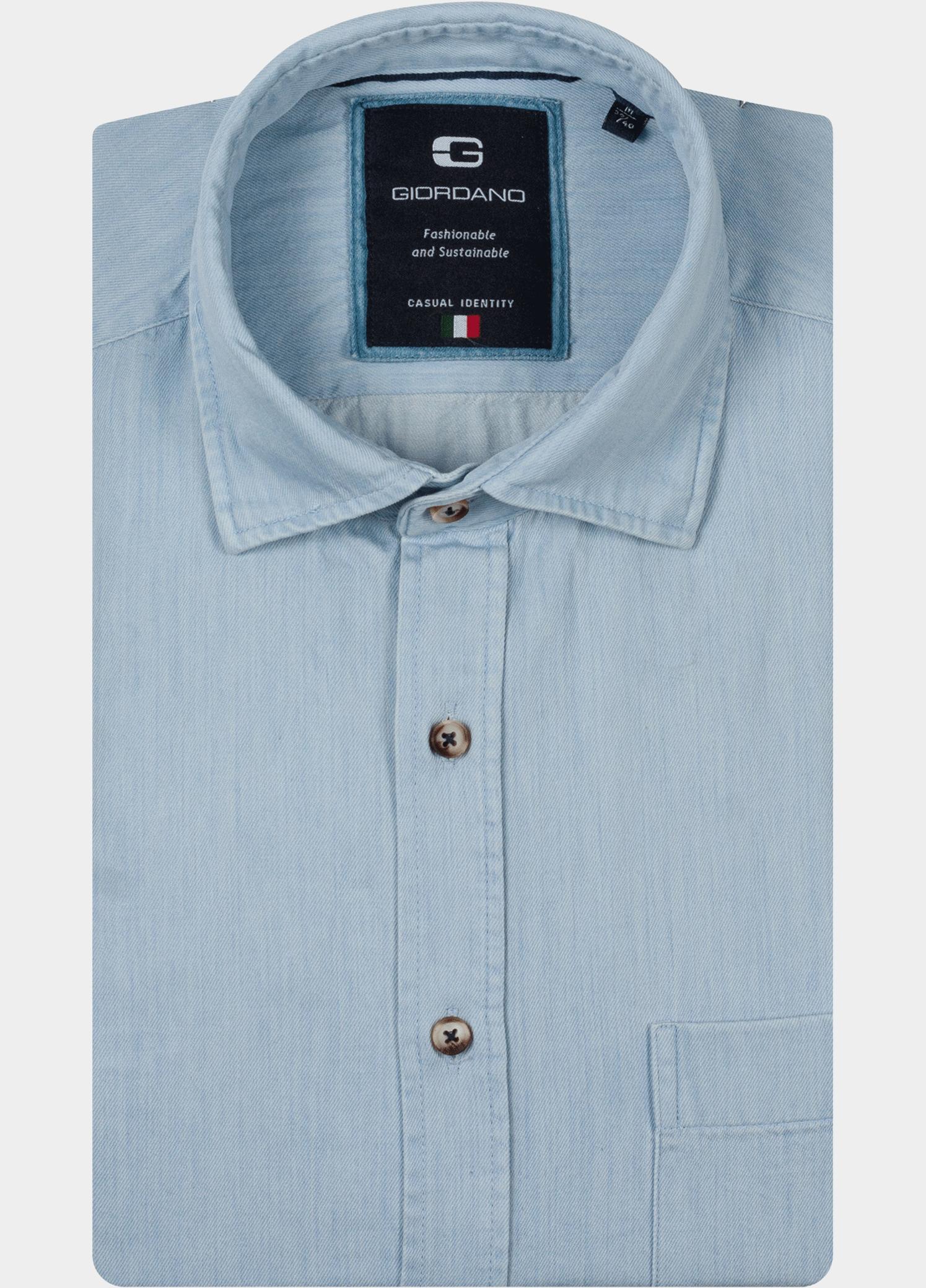 Giordano Overhemd heren Blauw Verona long Sleeve Button Dow 617015/61