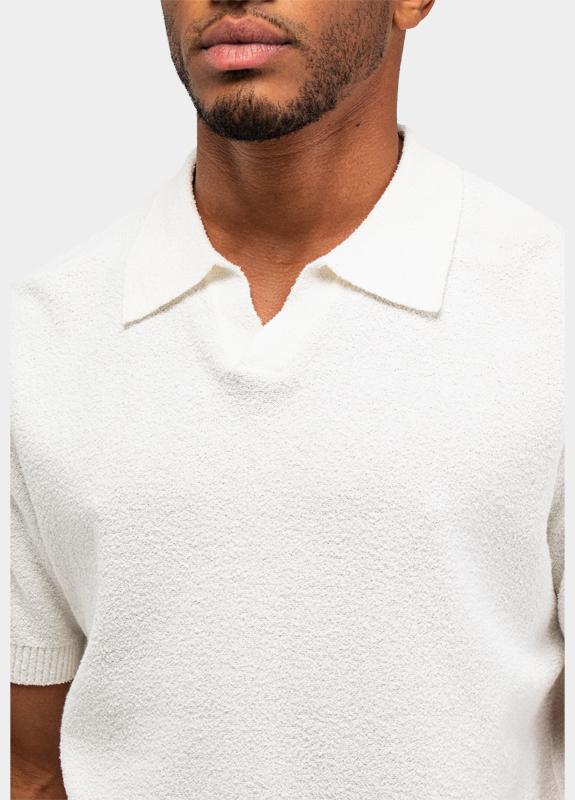 Butcher of Blue Polo korte mouw Wit Boucle M2616003/112