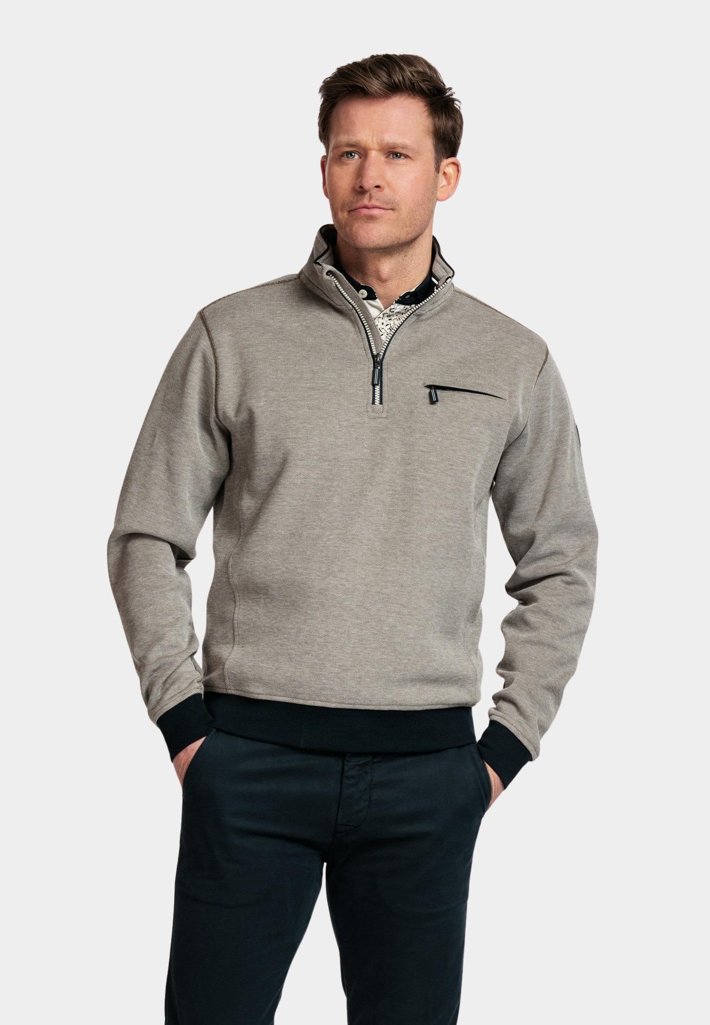 Baileys Half Zip Groen Sweatshirt 1/2 zip  2-tone Ox 413130/75