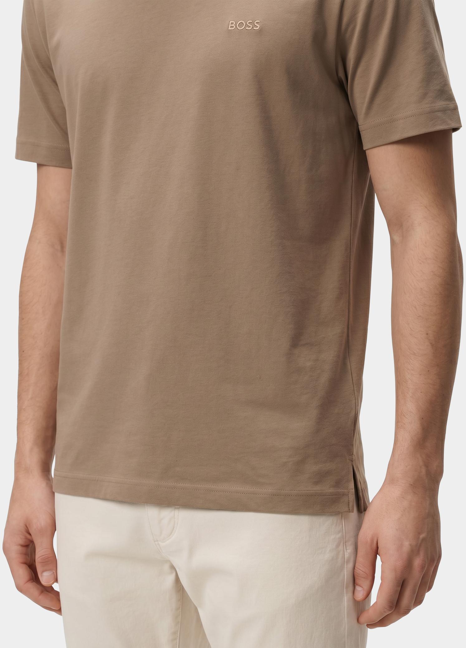 BOSS Black T-shirt lange mouw Beige Thompson 01 10281524 01 50565995/260