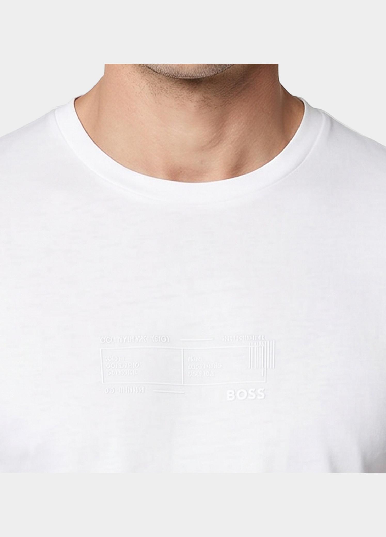BOSS Green T-shirt heren Wit Tee Pima DesertTech 10262424 50531587/100