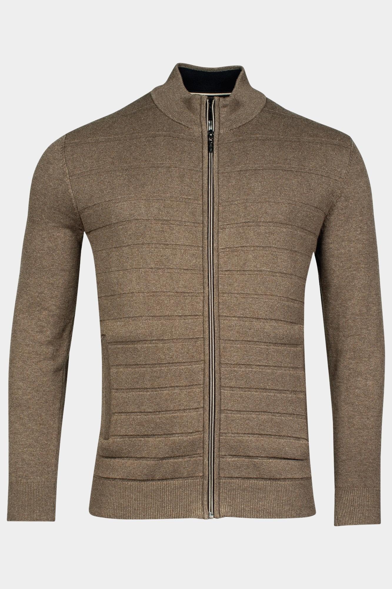 Baileys Vest Bruin Cardigan Zip  12gg, Front par 322001/875