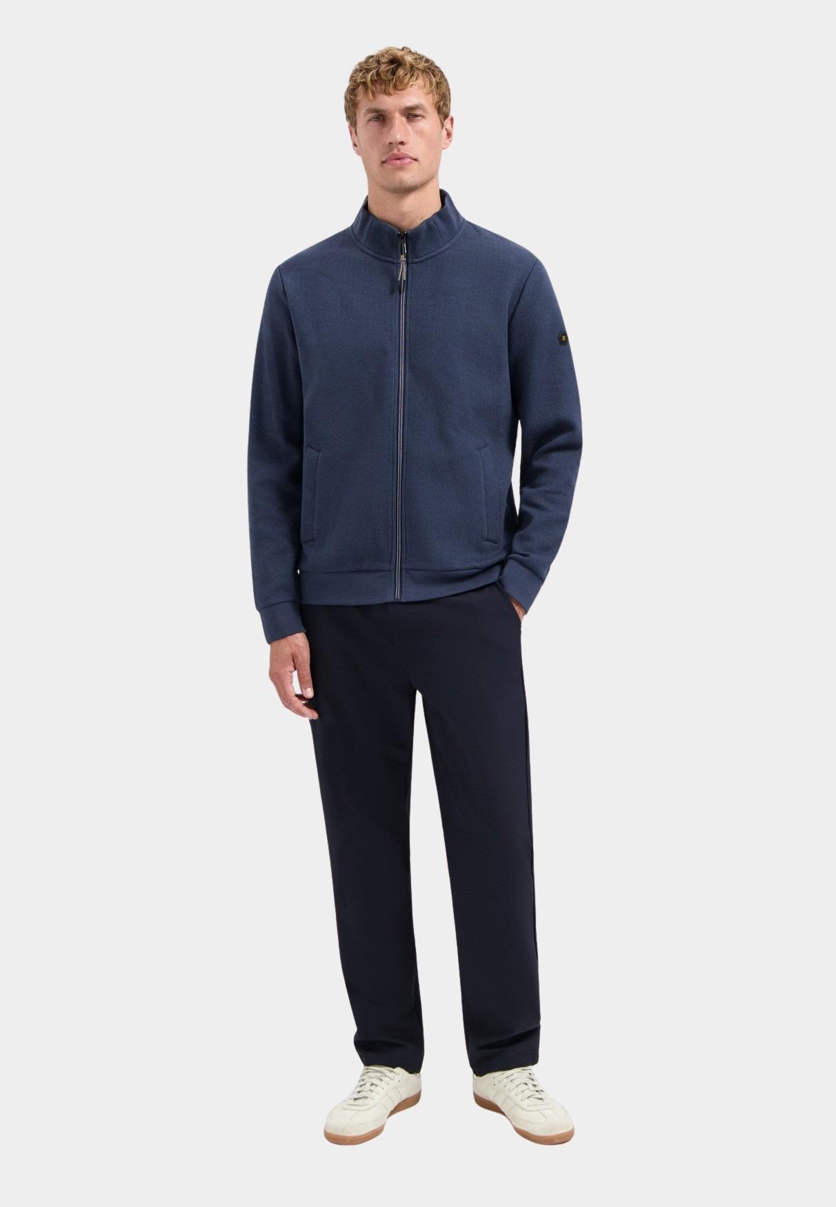 No Excess sweat vest Blauw Sweater Full Zip Stand Up-Col 29100815/078