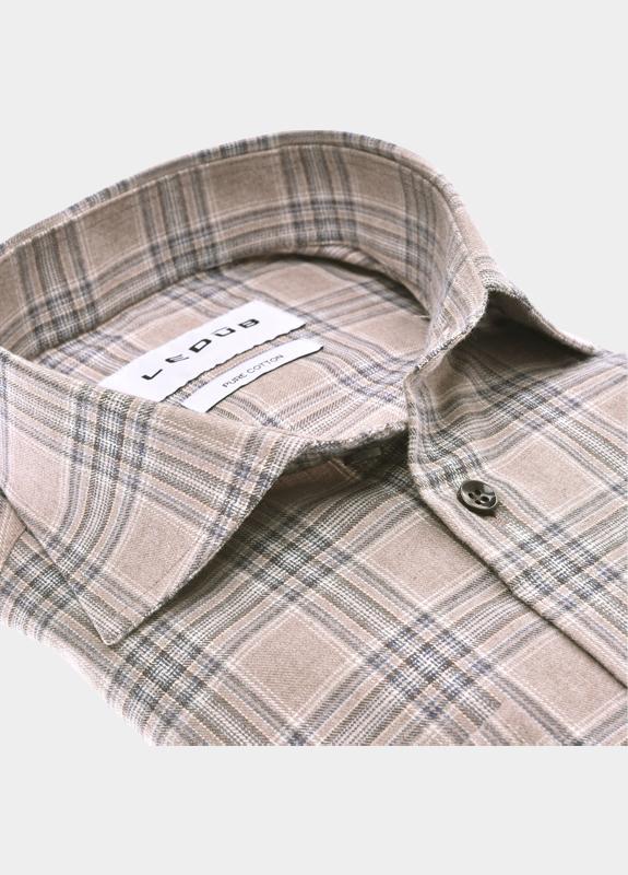 Ledub Overhemd extra lange mouw Bruin  0701991/620-000-000