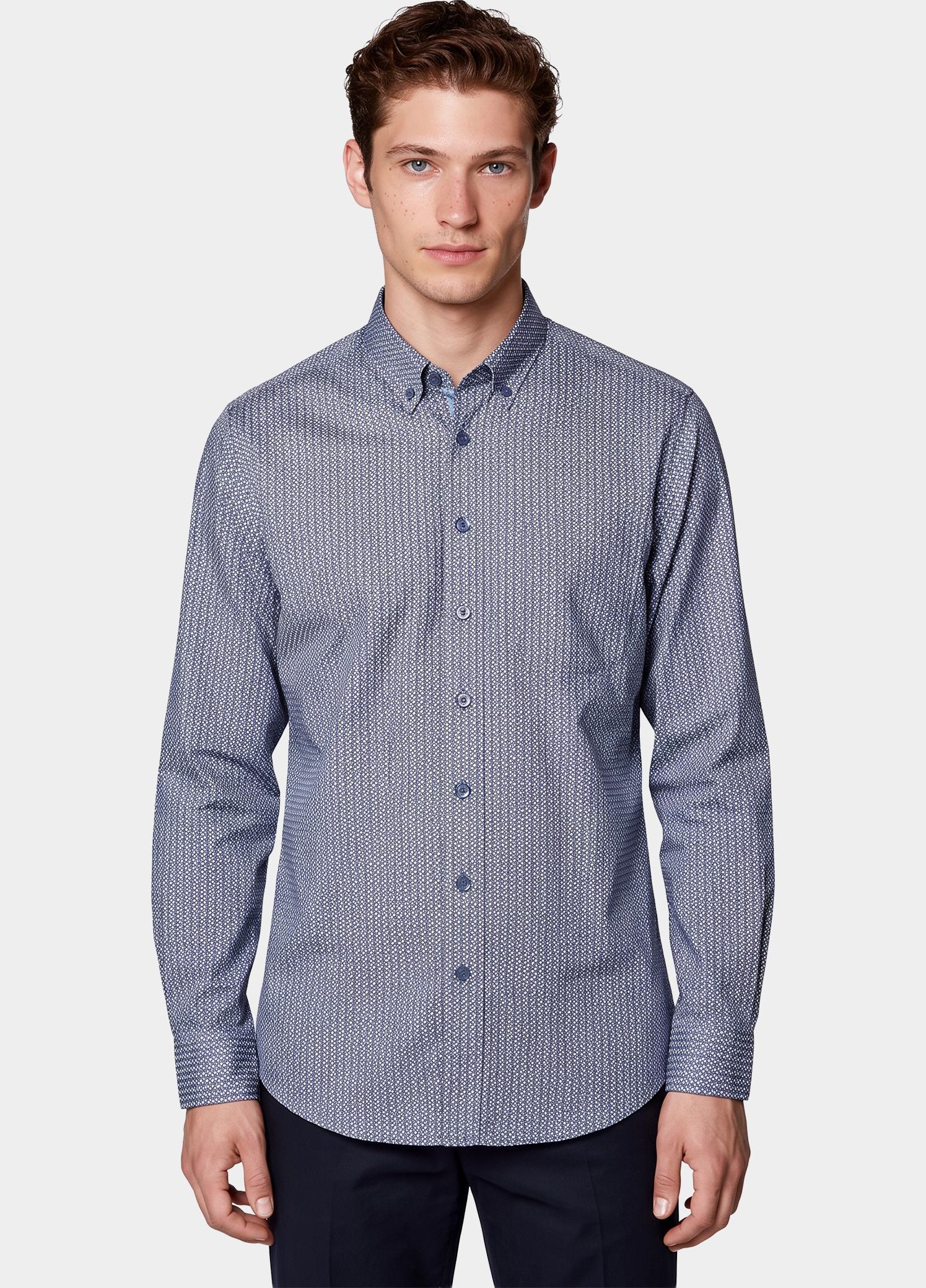 R.B. Boston Overhemd heren Blauw Franklin 627670/608