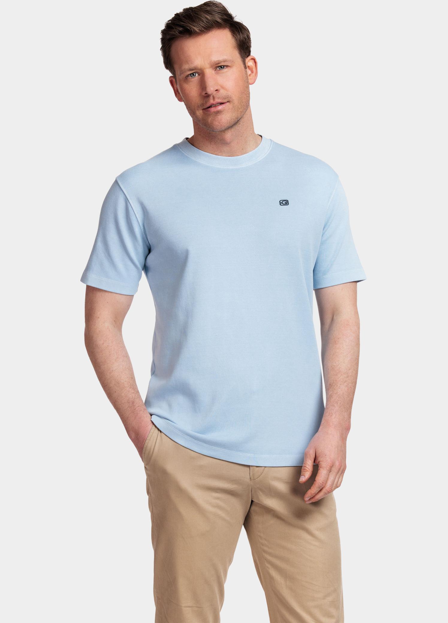 Giordano T-shirt heren Blauw T-shirt Jersey Garment Dye 415010/61