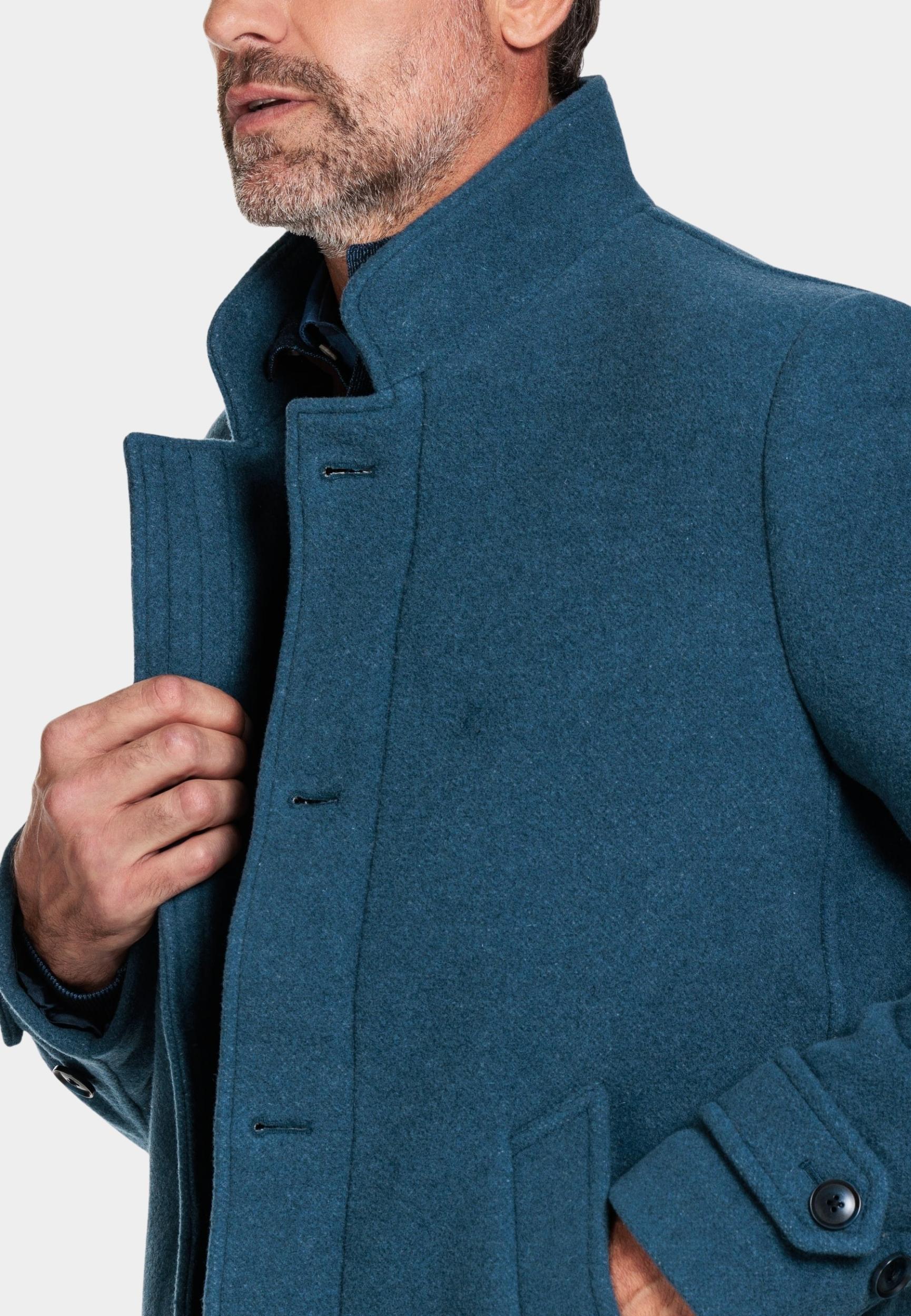 Giordano Wollen Jack Blauw Coat Brian Wool Mix Melange 322621/67